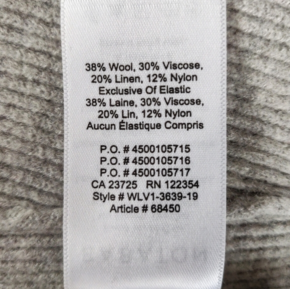 Aritzia Heather Grey Wool Blend Chalmers Mock Neck Ribbed Knit Crop Sweater S - Picture 8 of 8